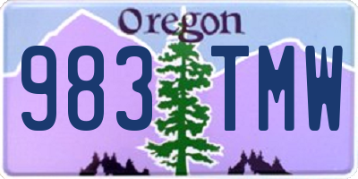 OR license plate 983TMW
