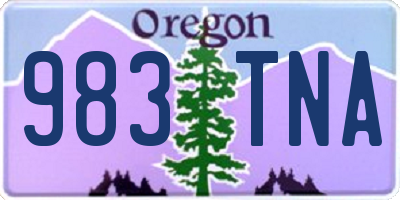 OR license plate 983TNA