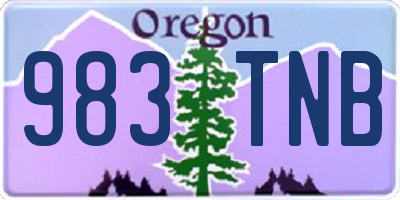 OR license plate 983TNB