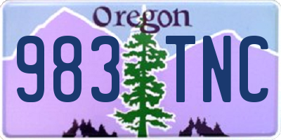 OR license plate 983TNC