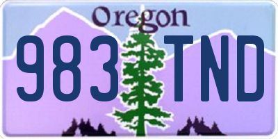 OR license plate 983TND