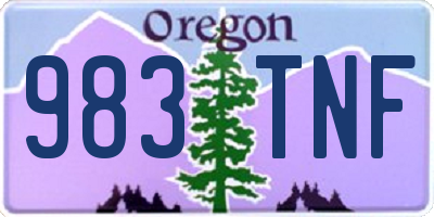 OR license plate 983TNF