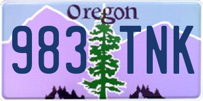 OR license plate 983TNK