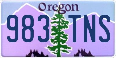 OR license plate 983TNS