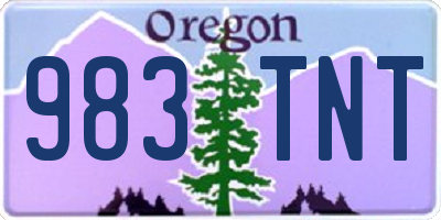 OR license plate 983TNT