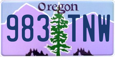 OR license plate 983TNW