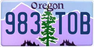 OR license plate 983TOB