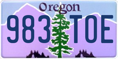OR license plate 983TOE