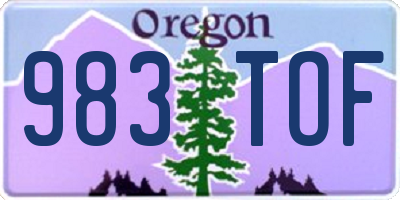OR license plate 983TOF