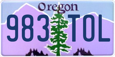 OR license plate 983TOL