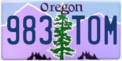 OR license plate 983TOM