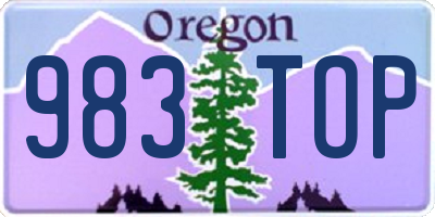 OR license plate 983TOP