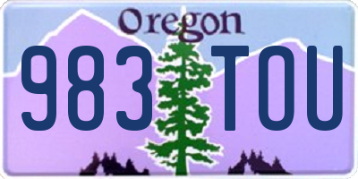 OR license plate 983TOU