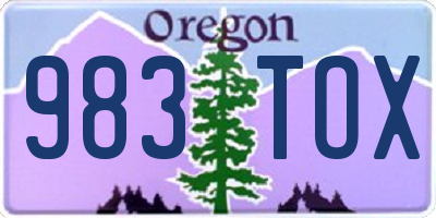 OR license plate 983TOX
