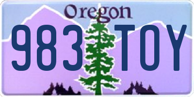 OR license plate 983TOY