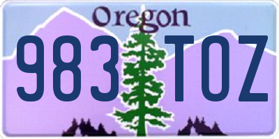 OR license plate 983TOZ