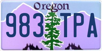 OR license plate 983TPA