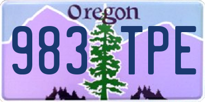 OR license plate 983TPE