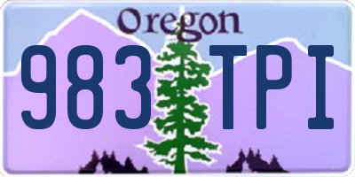 OR license plate 983TPI