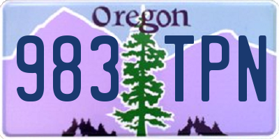 OR license plate 983TPN