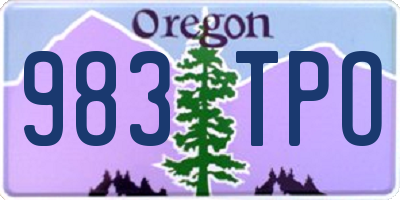 OR license plate 983TPO