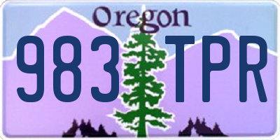 OR license plate 983TPR