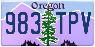 OR license plate 983TPV