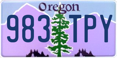 OR license plate 983TPY