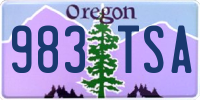 OR license plate 983TSA