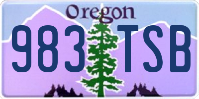 OR license plate 983TSB