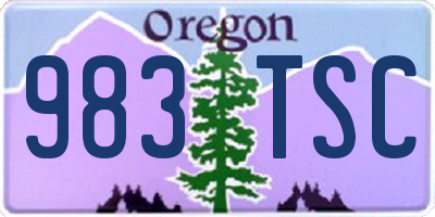 OR license plate 983TSC