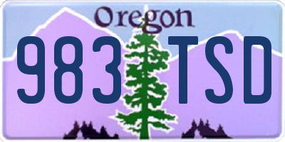 OR license plate 983TSD