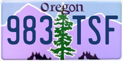 OR license plate 983TSF