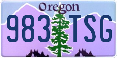OR license plate 983TSG