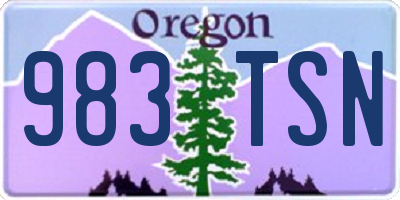 OR license plate 983TSN