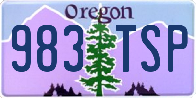OR license plate 983TSP