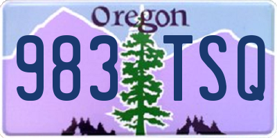 OR license plate 983TSQ
