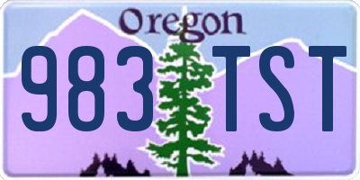 OR license plate 983TST