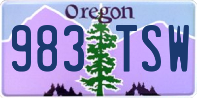 OR license plate 983TSW