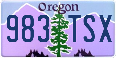 OR license plate 983TSX