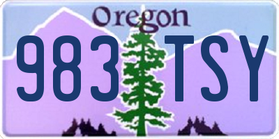 OR license plate 983TSY