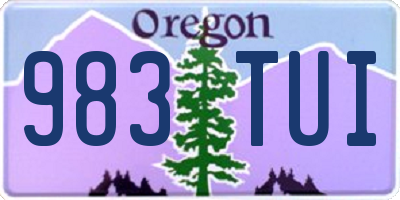 OR license plate 983TUI