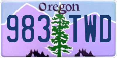 OR license plate 983TWD