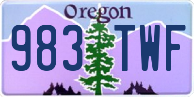 OR license plate 983TWF