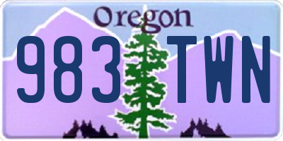 OR license plate 983TWN