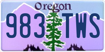 OR license plate 983TWS