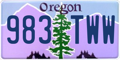 OR license plate 983TWW