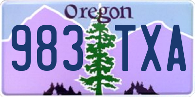 OR license plate 983TXA