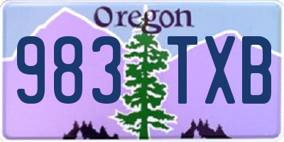 OR license plate 983TXB