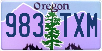OR license plate 983TXM
